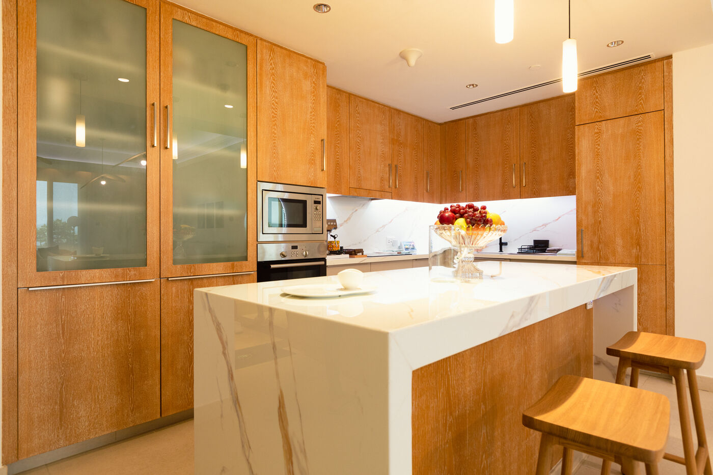 Living and dining area at L'Escapade, St. Regis Residences, Saadiyat Island