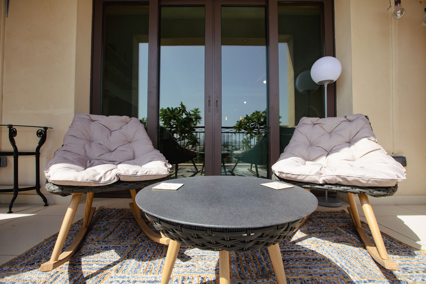 Terrace and views at L'Escapade, St. Regis Residences, Saadiyat Island